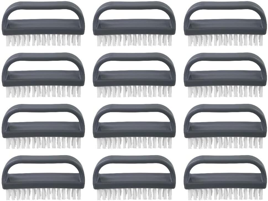 Superio Stiff Nail Brush with Handle 3 Pack Fingernail Scrub Cleaning Brushes for Toes and Nails, All-Purpose Cleaning Brush for Home, Kitchen, Work