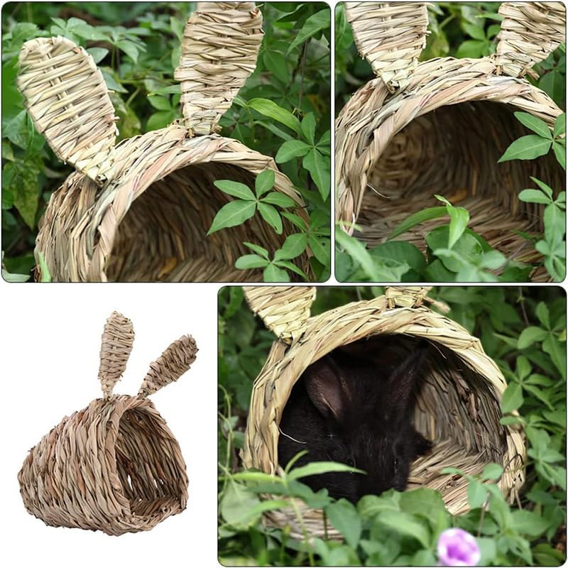 AIMALL Hand-Woven Grass Tunnel Nest for Small Pets &ndash; Natural Hideaway Toy for Rabbits, Hamsters, Guinea Pigs, Hedgehogs, and Totoro &ndash; 21 X 20Cm Pet Play Tunnel image number 6