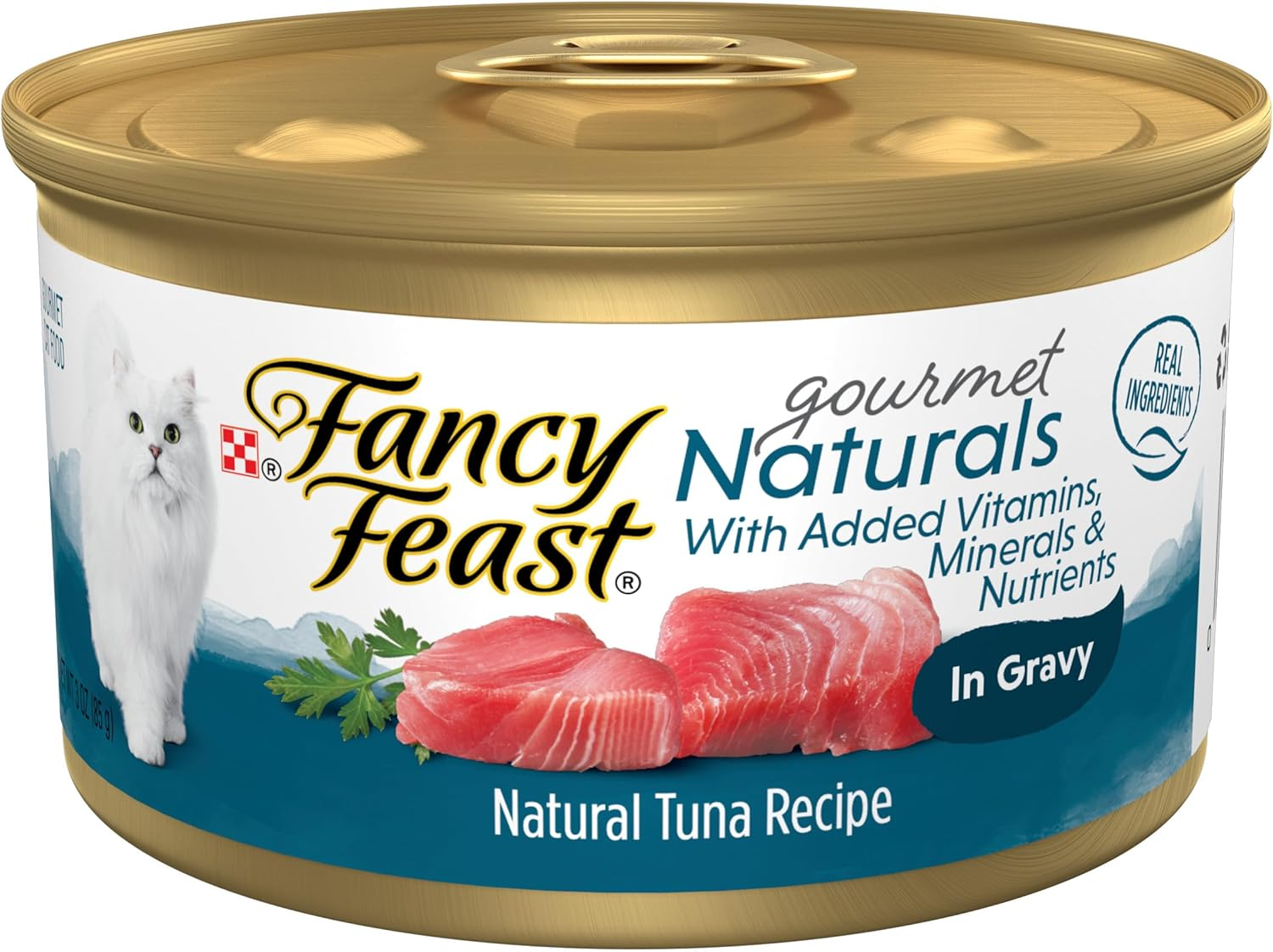 Purina Fancy Feast Natural Wet Cat Food, Gourmet Naturals Tuna Recipe in Gravy - (12) 3 Oz. Cans image number 2