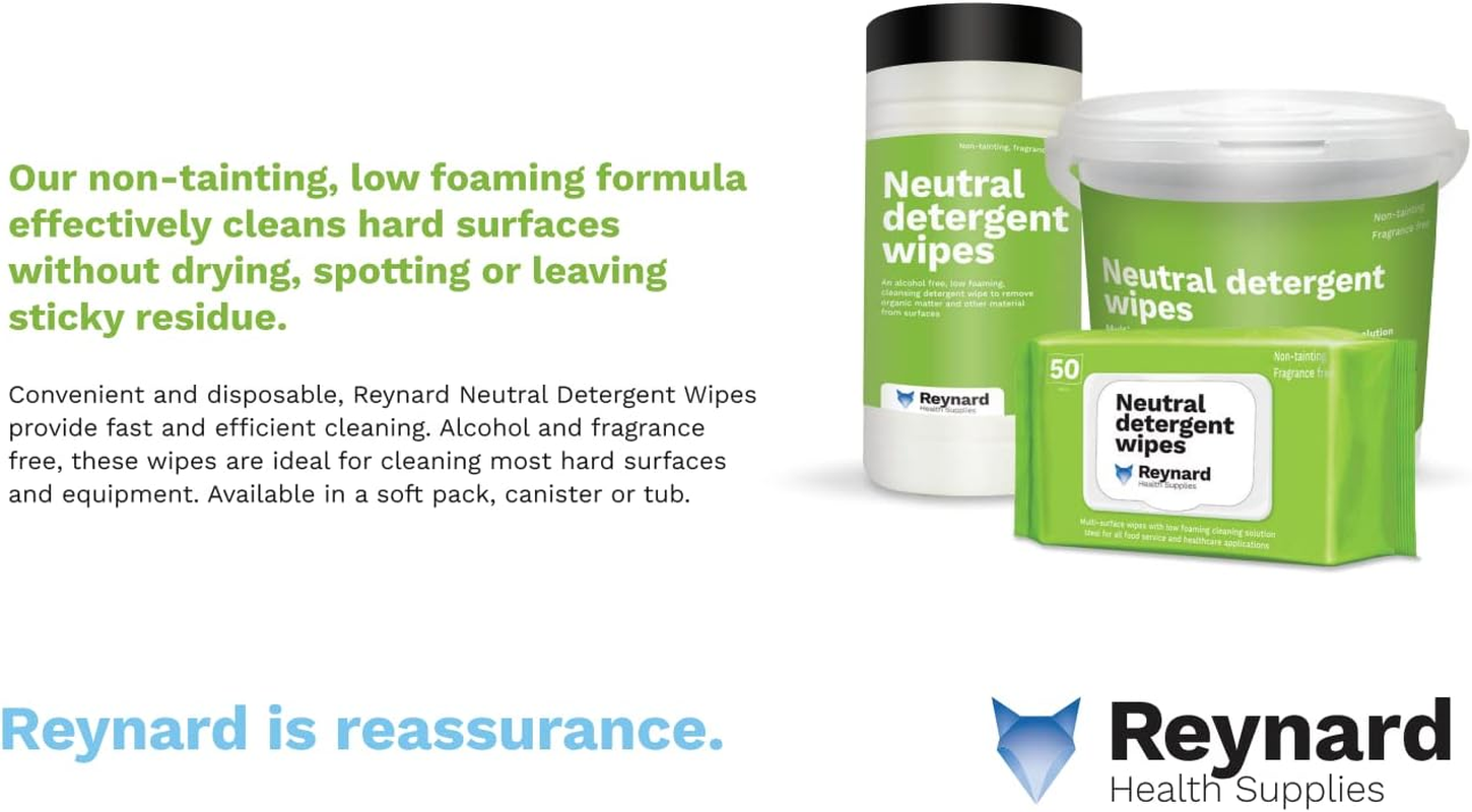 Reynard Health Supplies Neutral Detergent Wipes &ndash; White - Multipurpose Uses &ndash; Clean Electronics &ndash; Sensitive Equipment &ndash; 280 Count image number 4