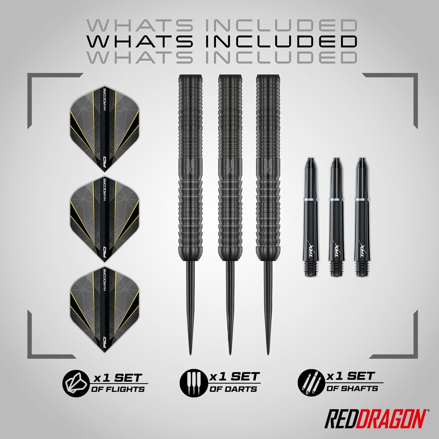 RED DRAGON Darts - Seren Onyx 1 22G - 90% Tungsten Professional Steel Tip Dart Set with Dart Flights and Dart Shafts image number 4
