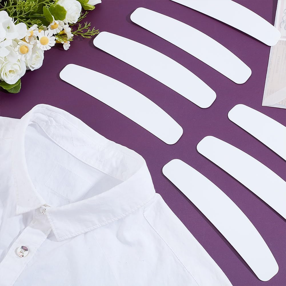 HOBBIESAY 10Pcs White Tab Collar Replacement for Clergy Shirt Plastic Tab Collar Inserts for Priest Shirt for Men and Women Collar Card Accessory,16.1X3.2Cm/6.34X1.26 Inch image number 3