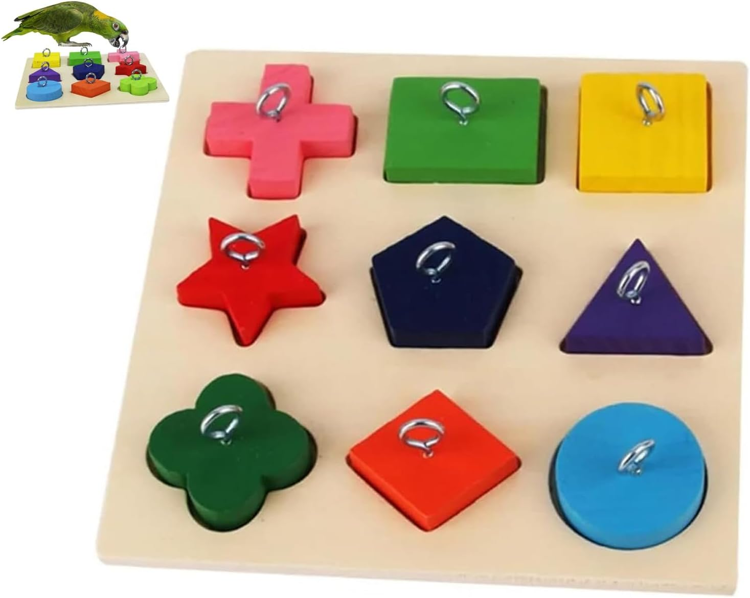 Bird Intelligence Training Toy Color Parrot Educational Toys Parrot Interactive Training Toys Wooden Block Birds Puzzle (5.9In &times; 5.9In) image number 4