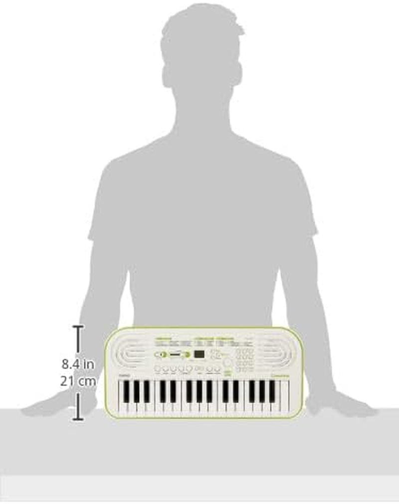 Casio SA-50 32 Mini-Keys Keyboard in White and Green and Rhythm Warriors Animated Online Lessons