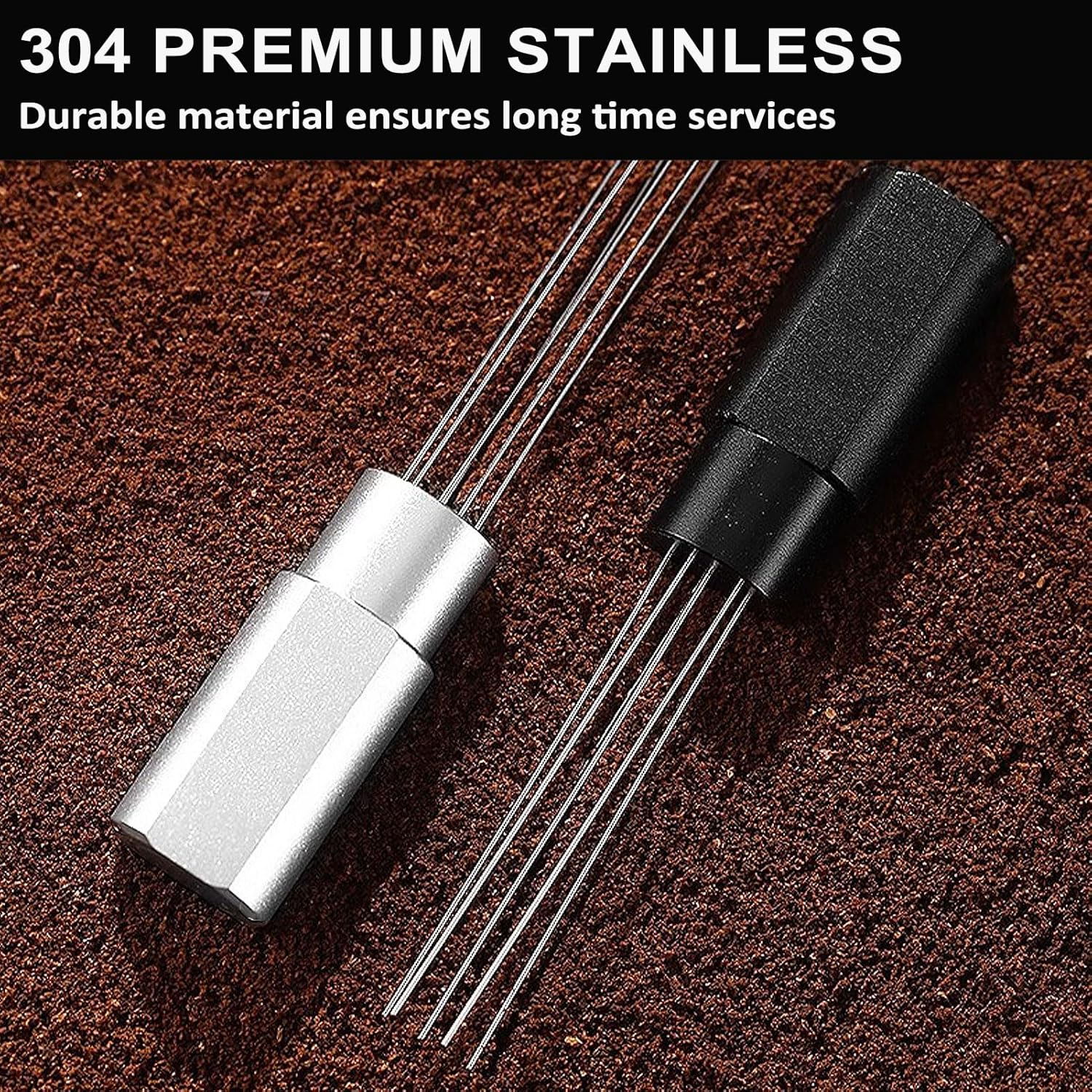 MODY RODY Magnetic WDT Tool | Stainless Espresso Distribution Tool | 54Mm Coffee Stirrer Neddles | for Home Barista or Coffee Shop - Classic Black image number 2