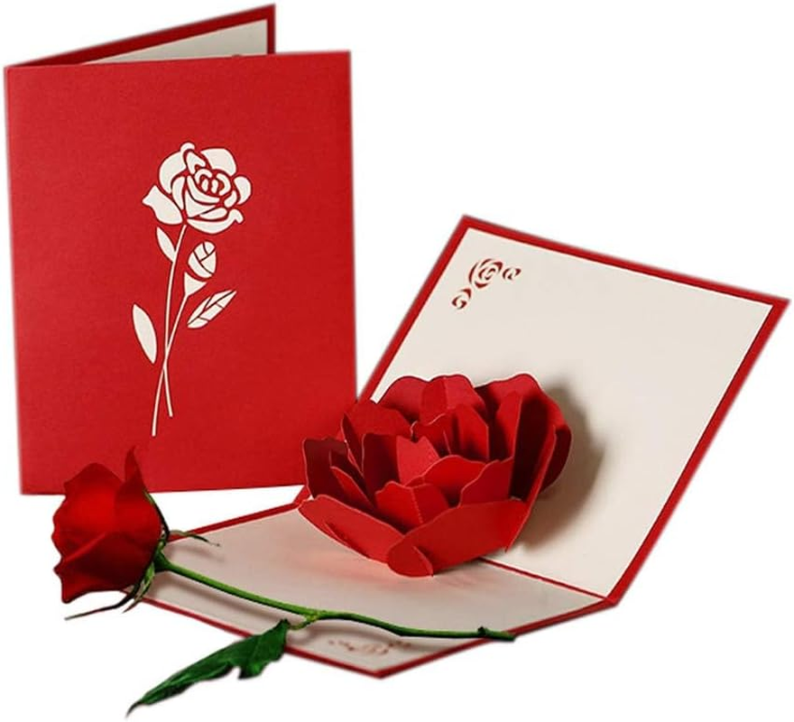 Rose Pop up Card, Mothers Day Card, Handmade 3D Flower Greeting Card for Mother'S Day/Birthday/Anniversary/Valentine'S Day, Premium Cardstock with Envelope & Note Card - Gifts for Women, Mom, Wife image number 2