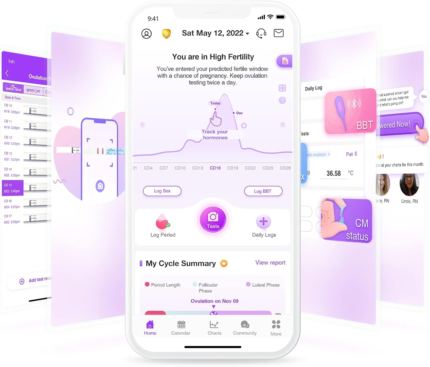 Easy@Home Ovulation Test Strips, 100 Pack Fertility Tests, Ovulation Predictor Kit, FSA Eligible, Powered by Premom Ovulation Predictor Ios and Android App, EZW2-S-100 image number 1