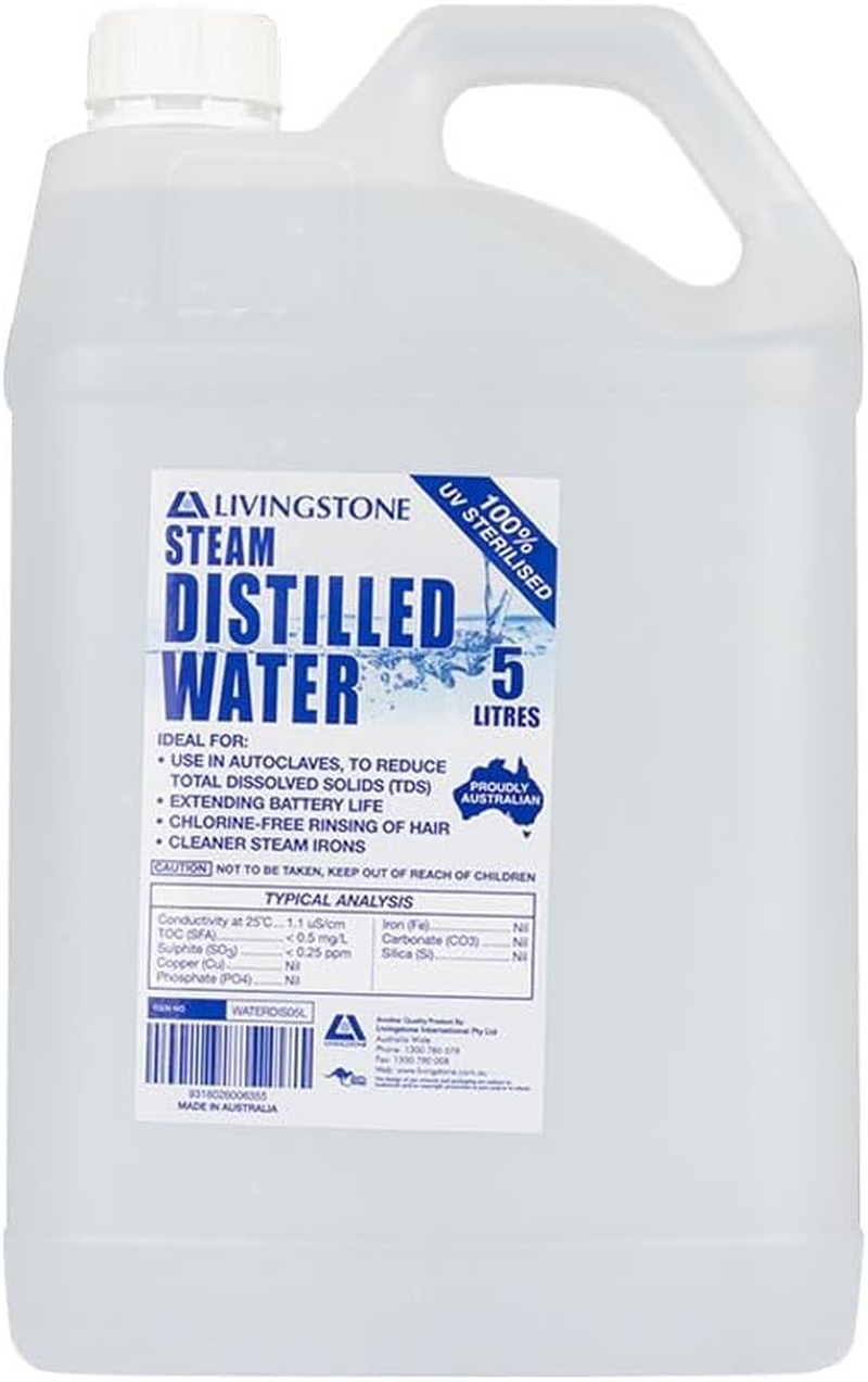 Livingstone Steam Distilled Water 5 Litre image number 2