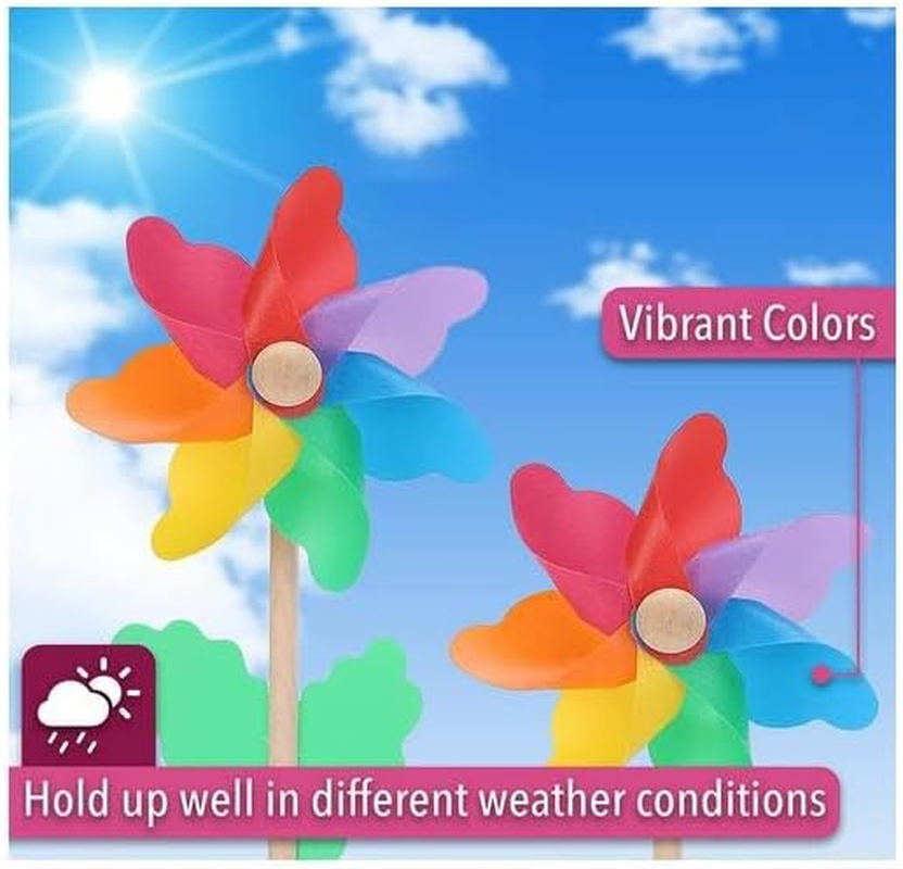 Acemediarainbow Flower Pinwheels, 10 Pack, Pinwheels for Yard and Garden, Pinwheels for Kids, Wind Pinwheel, Flower Wind Spinners, Garden Pinwheels Spinners, Yard Pinwheels, image number 4