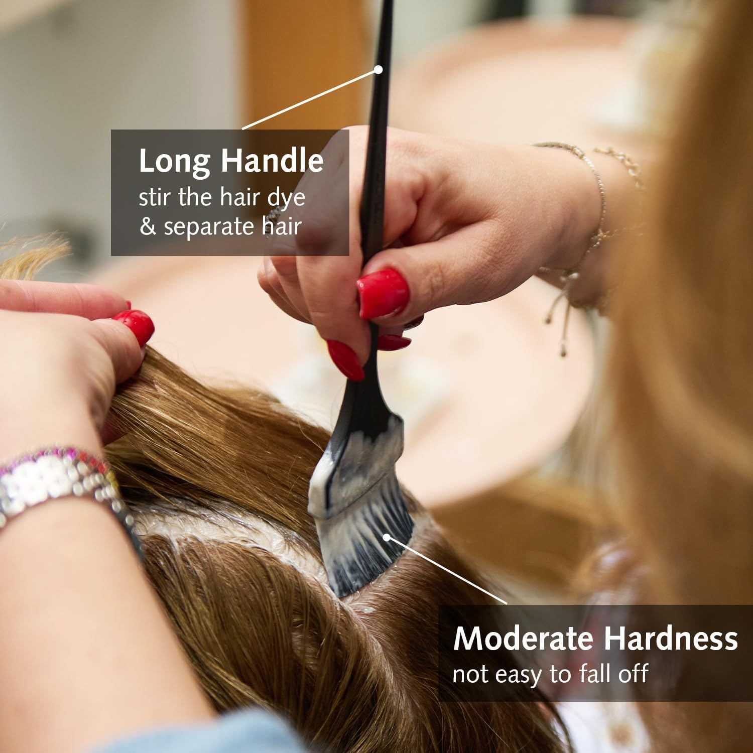 Pack of 2 Hair Colouring Brushes, Hair Colouring Tools for DIY Hair Colouring, Salon Hair Colouring image number 2