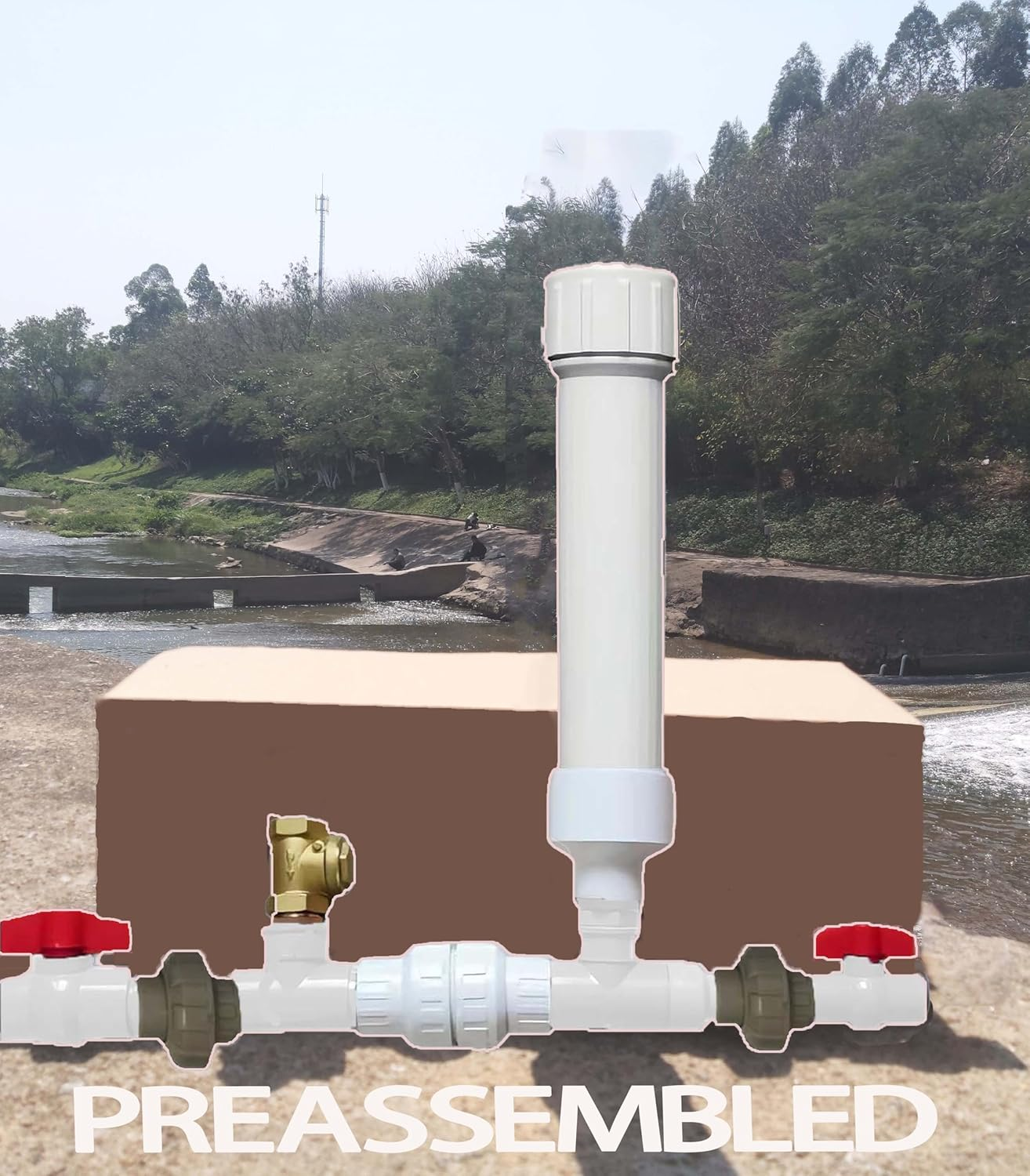 Modern Black Hydraulic Ram Pump, No Power Required, Water Flow Use Only, Pump Water without Fuel or Electricity (3/4(0.75)") image number 1