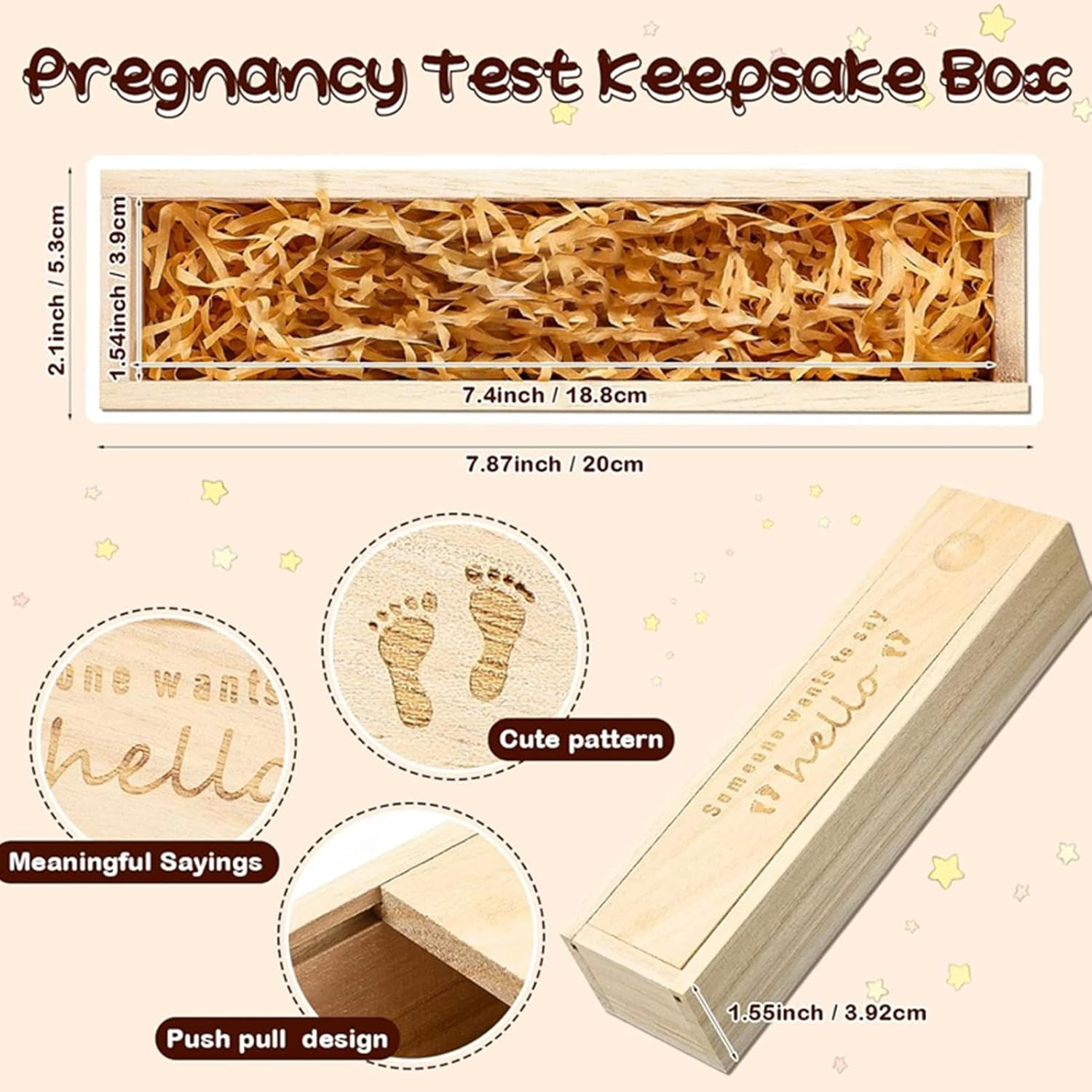 Pregnancy Test Keepsake Box - Pregnancy Test Results Memory Box, Stylish Keepsake Storage | Storing Moments of Pregnancy, Baby Announcement Gift Sets In image number 6