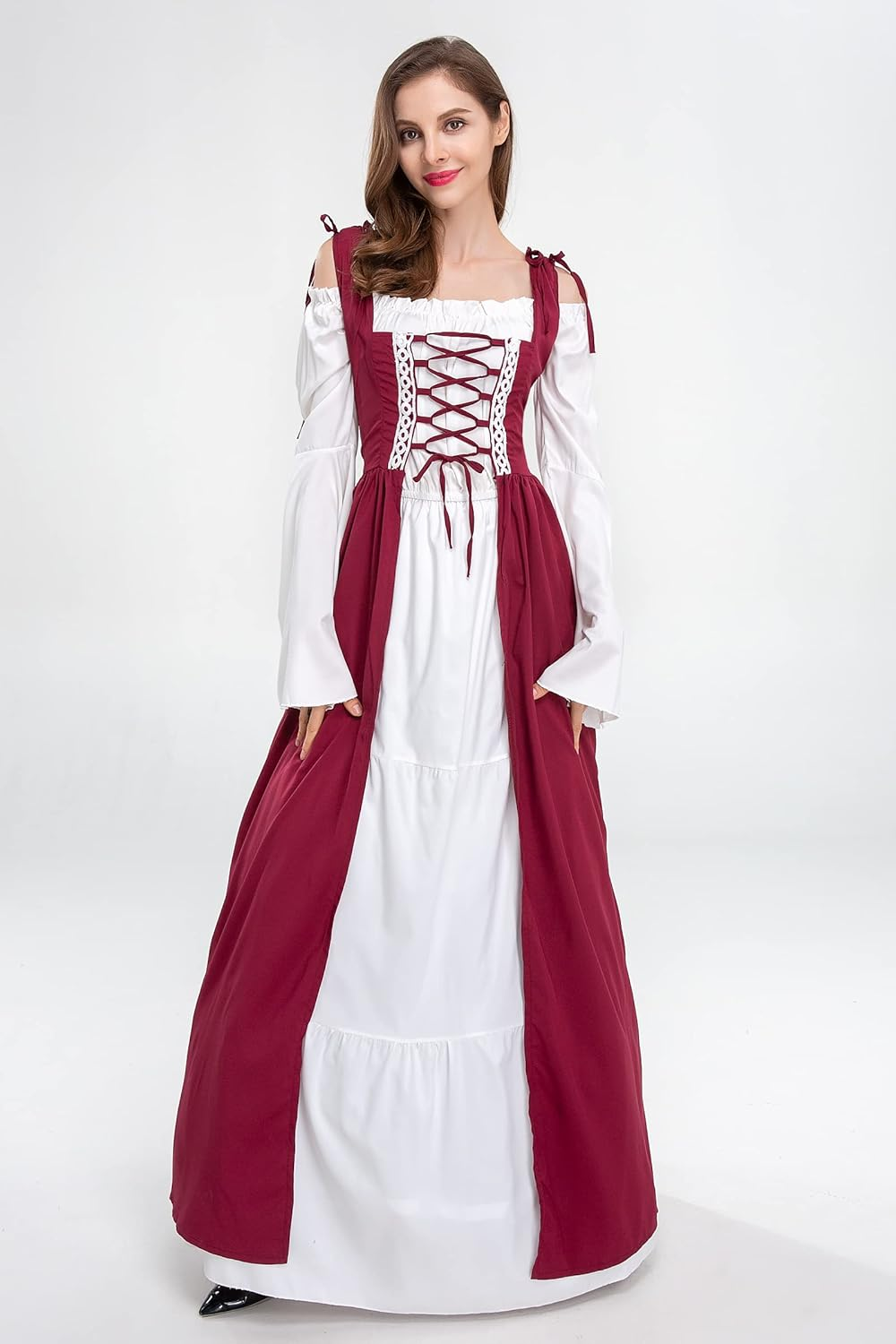 Medieval Renaissance Costume Dress for Women Halloween Cosplay Party Maxi Dresses image number 2