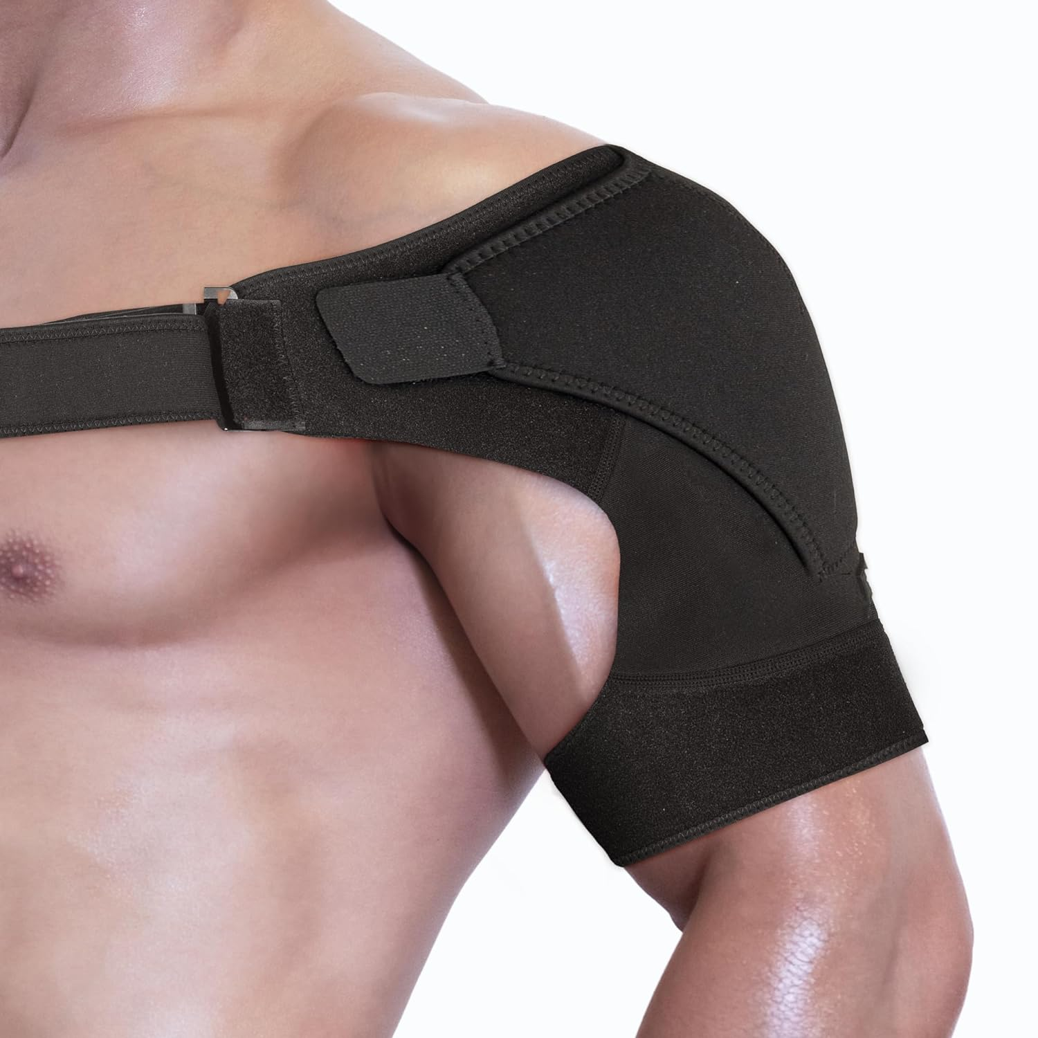 Astorn Adjustable Shoulder Brace for Torn Rotator Cuff with Icepack Holder - Shoulder Compression Sleeve Wrap for Pain Relief, Stability and Recovery - Fits Left and Right Arm for Men & Women (L) image number 2