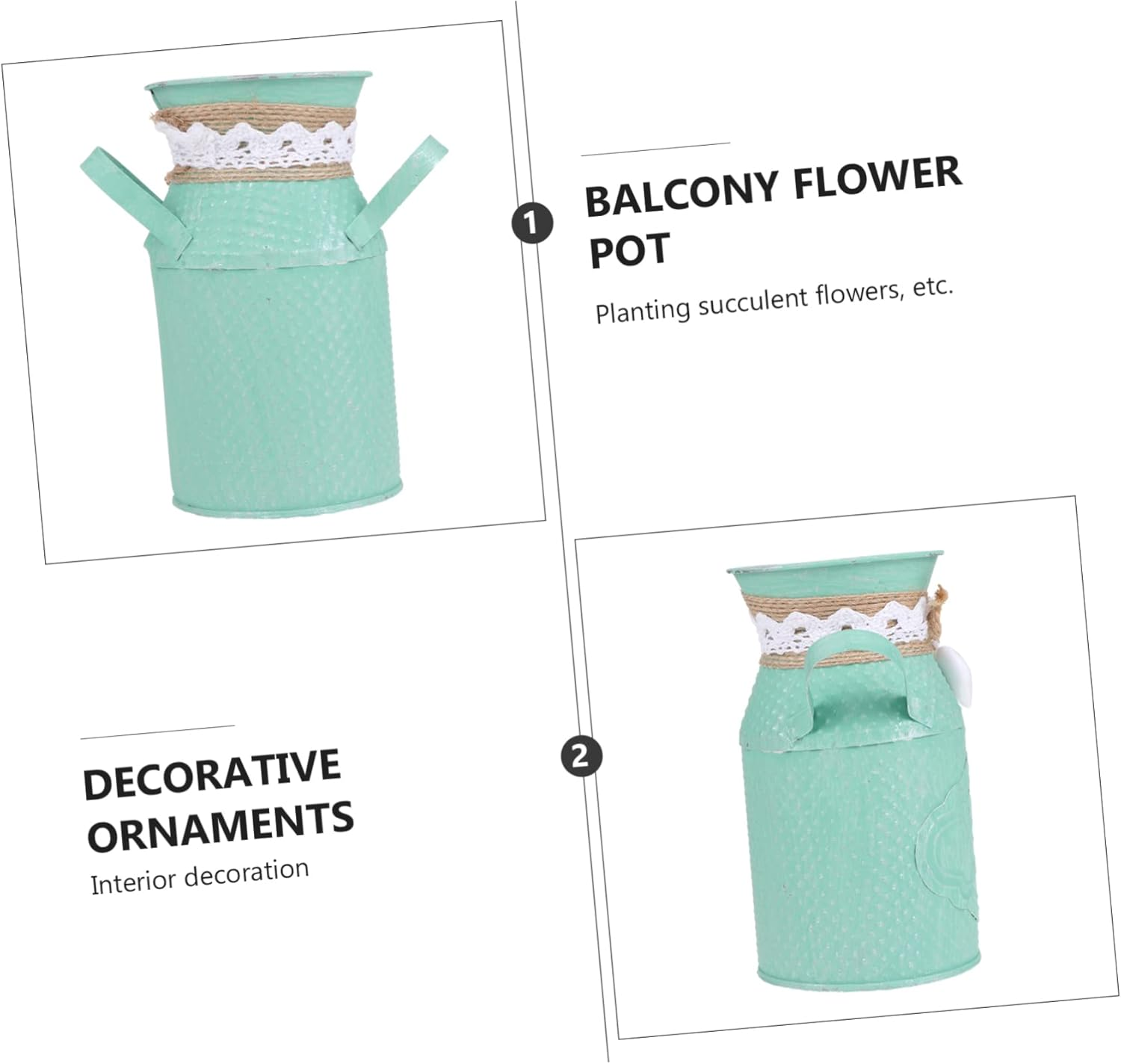 Amosfun 2Pcs Succulent Flowerpot Bonsai Flowerpot Gardening for Household Plant Container Table Decoration for Home Supply and Nursery Decor image number 2