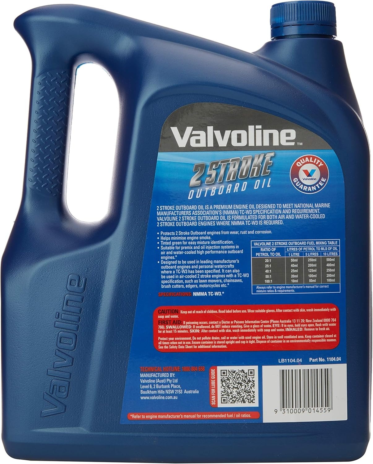 Valvoline 1104.04 2 Stroke Outboard Engine Oil 4L