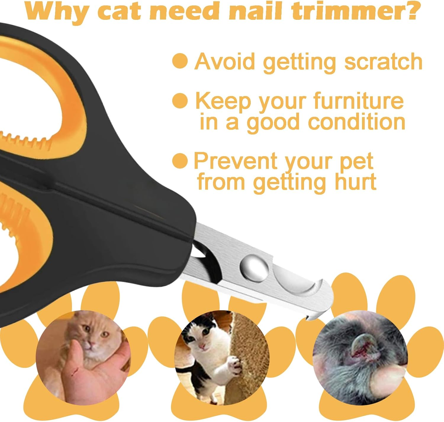 Hrenvaxil Cat & Dog Nail Clippers - Professional Cat Claw Trimmers for Grooming, Suitable for Small Animals like Puppies, Kittens, Birds, Hedgehogs, Ferrets, Rabbits, Hamsters image number 2