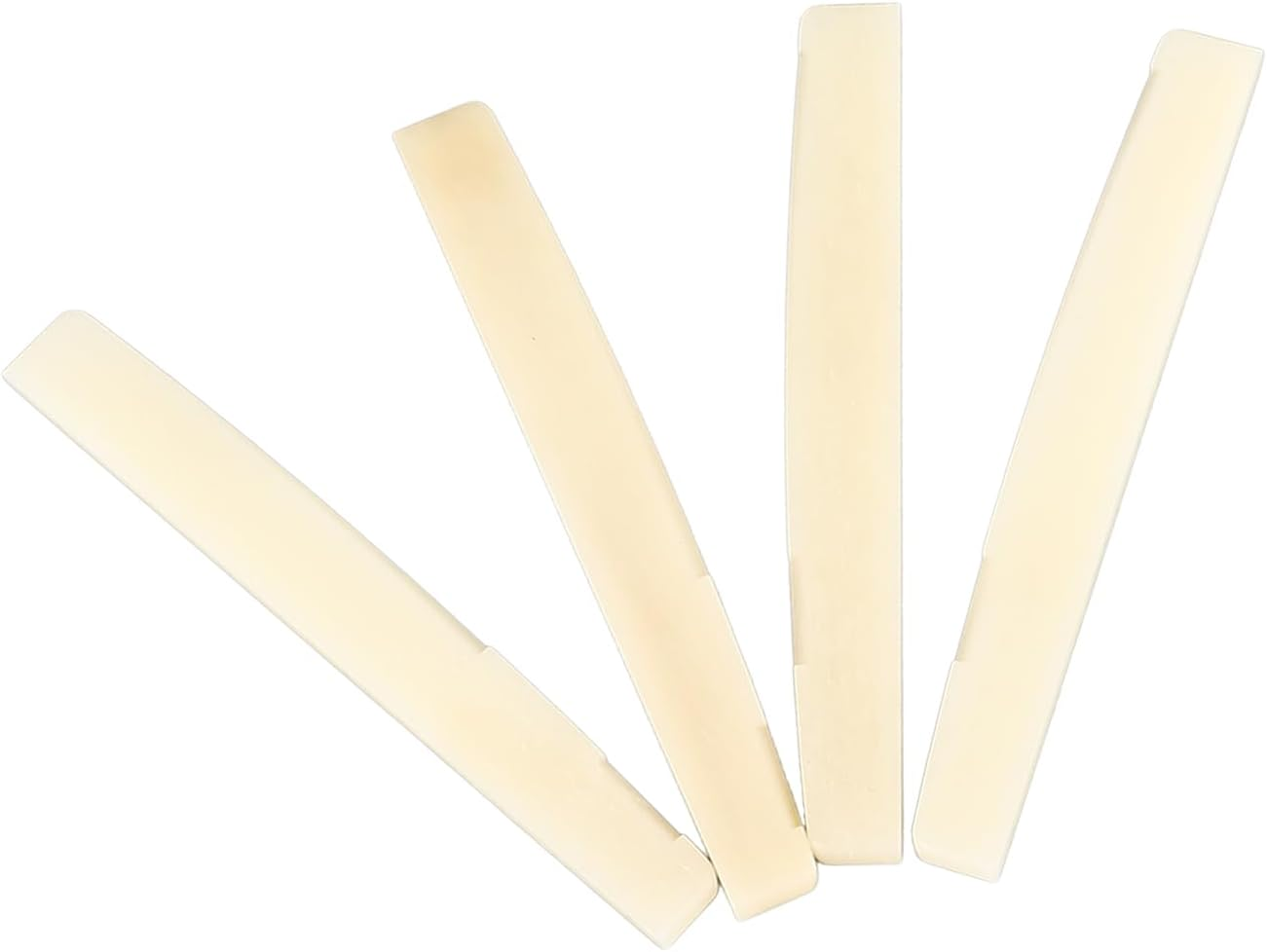 Unbleached Acoustic Guitar Bridge Saddle, Easy Installation Classic Appearance Bone Bridge Saddle Improving Sound Quality for Music Recording (4 Saddle) image number 3