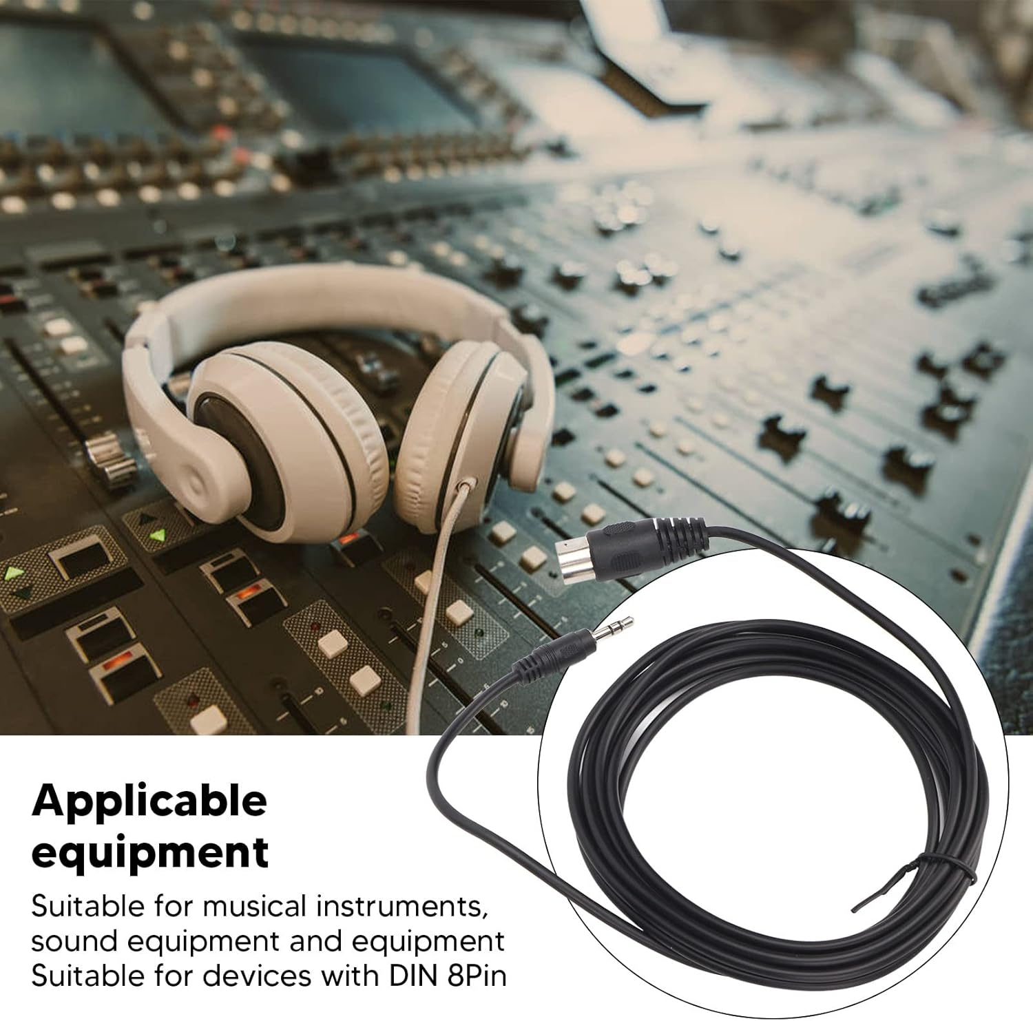 Zopsc Din 8 Pin to 3.5Mm MIDI Cable, 8 Pin Din Male Plug to 3.5Mm Male Audio Adaptercable, TRS Stereo Male Jack Converter Cable for Musical Instrument Sound Equipment (3M/9.8Ft) image number 4