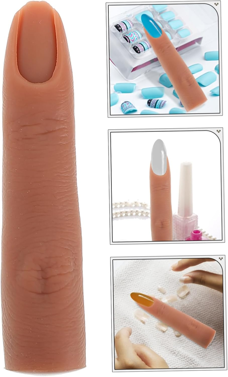NIYANGLE Flexible Silicone Nail Practice Finger for Acrylic Nails Bendable Reusable Manicure Training Tool for Beginners and Professionals Realistic Feel Easy to Trim Multi-Purpose Use image number 1