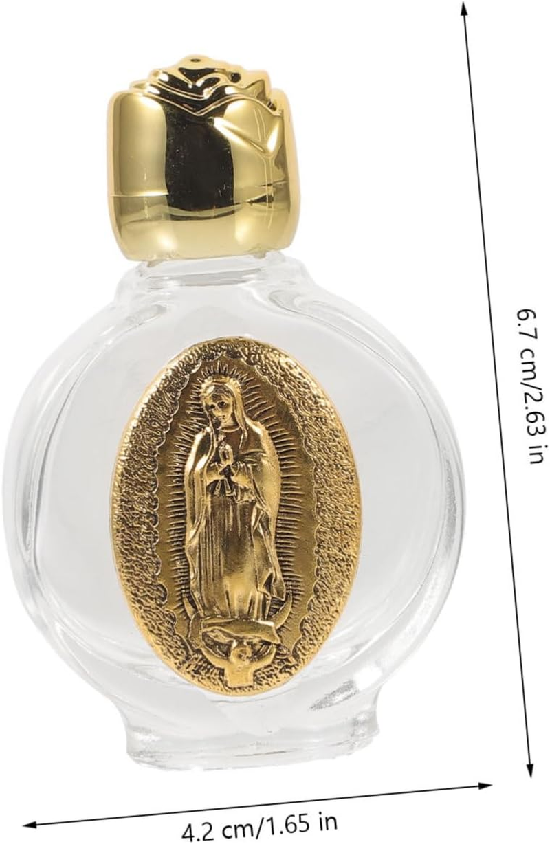 COHEALI 4Pcs Refillable Holy Water Bottle Small Glass Empty Container for Catholic Blessing Portable Use image number 5