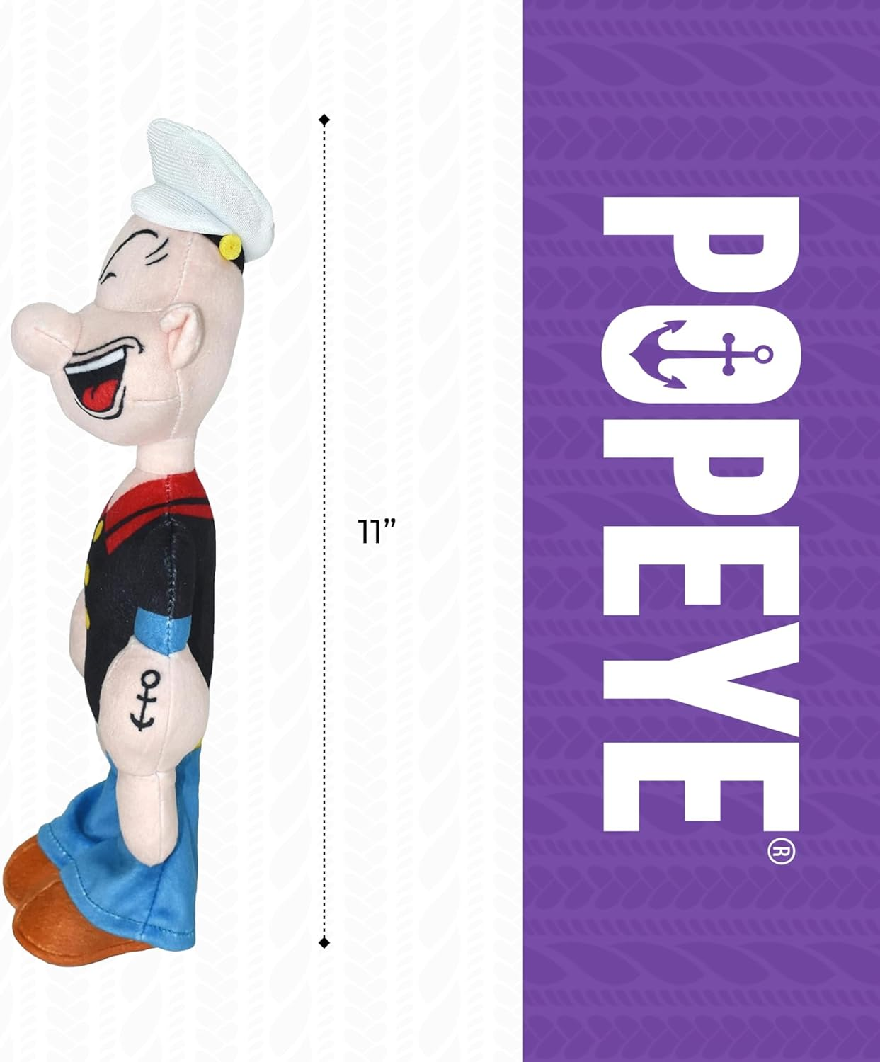 Multipet Popeye Dog Plush Toy - Toys for Dogs All Age - Extra Soft Plush Dog Toy - Stuffed Toy for Cuddling & Playing - Cute & Tough Pet Toy (11")