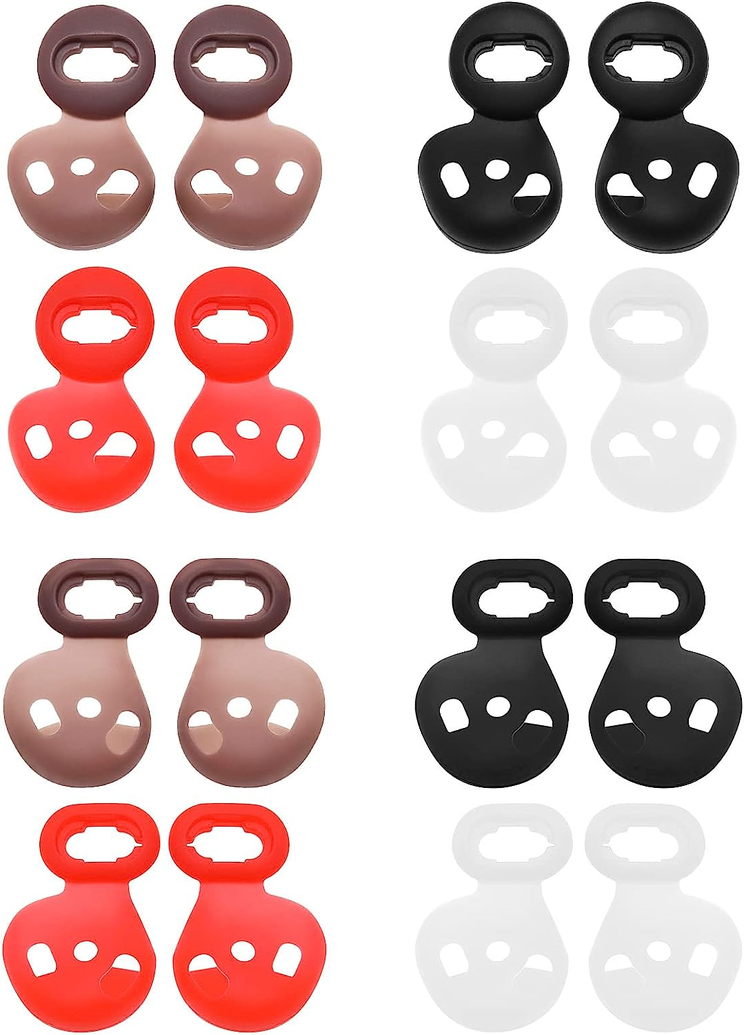 Emagtech 8 Pairs Ear Tips Compatible with Samsung Galaxy Buds Live Earphones Anti-Slip Silicone Earbud Cover (Black White Brown Red 4 Pairs Size L & 4 Pairs Size S) image number 1