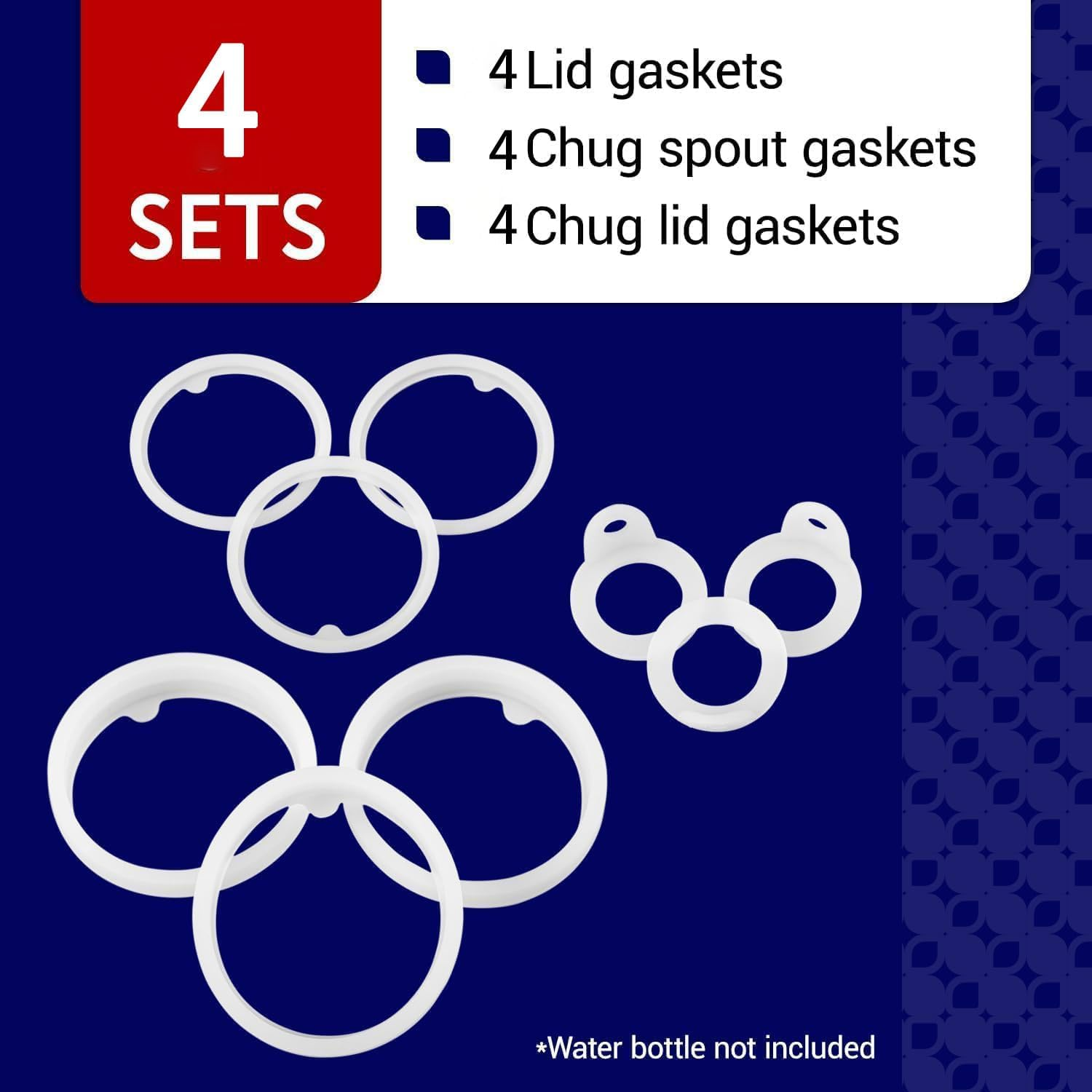 12 Gaskets Compatible with TAKEYA Water Bottle,Wady Water Bottle Gasket Replacement for Thermoflask 24Oz 32Oz 40Oz 64Oz Water Bottle Lid - 4 Each for Water Bottle Straw Lid,Chug Lid & Chug Spout Clear image number 2