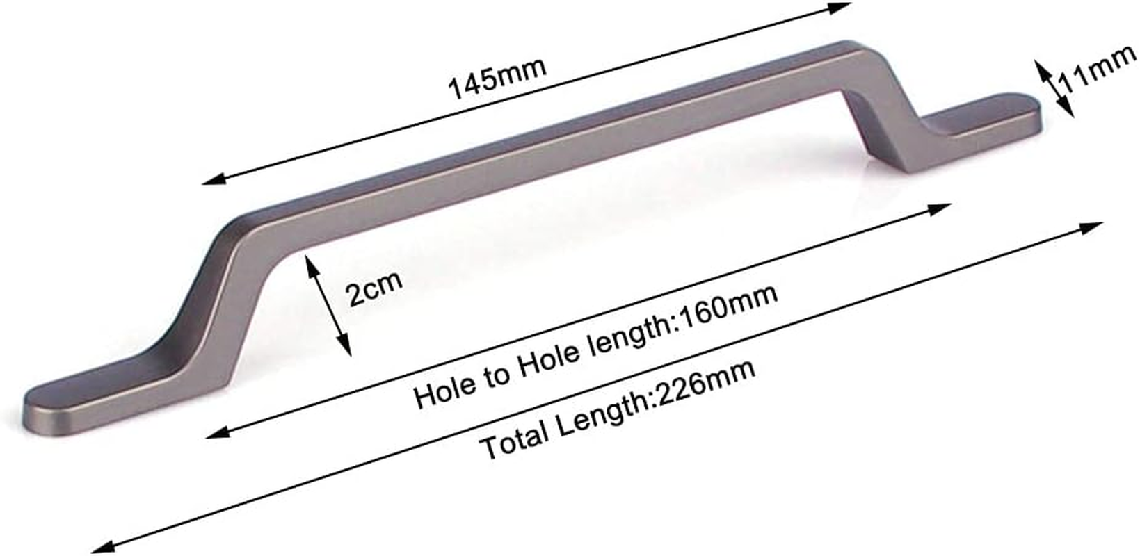 Black Zinc Kitchen Cabinet Handles Drawer Bar Handle Pull 160Mm image number 2