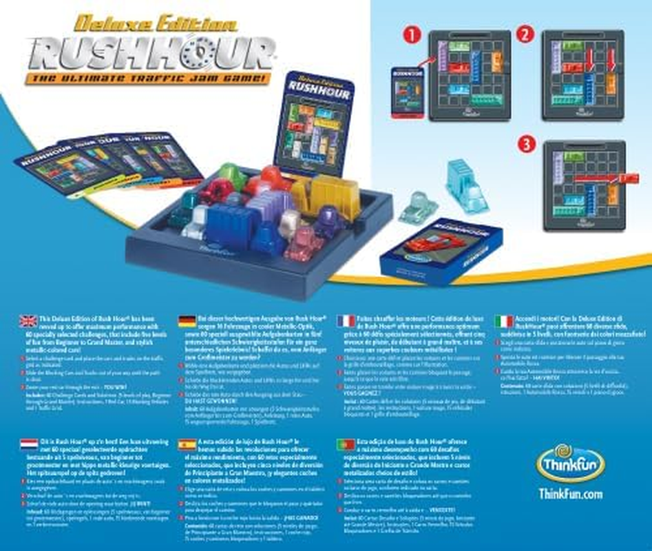 Thinkfun Rush Hour Deluxe Edition &ndash; Traffic Jam Logic Puzzle Game, Critical Thinking & Problem Solving Challenge for Kids Age 8+ & Adults image number 2