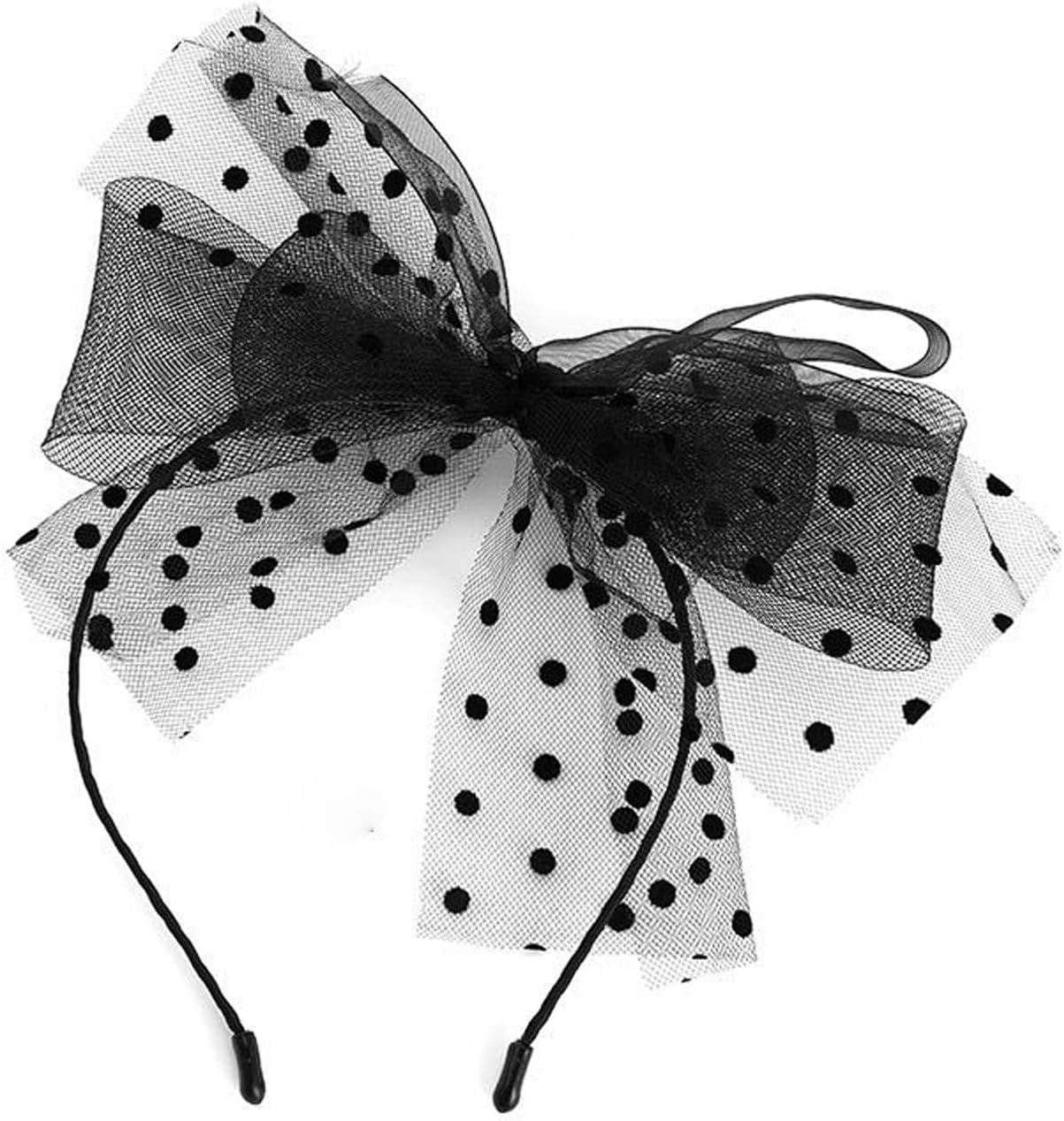 CENZICOM Women 80'S Party Lace Headband with Bow 80S Costumes Accessories, Set of 3