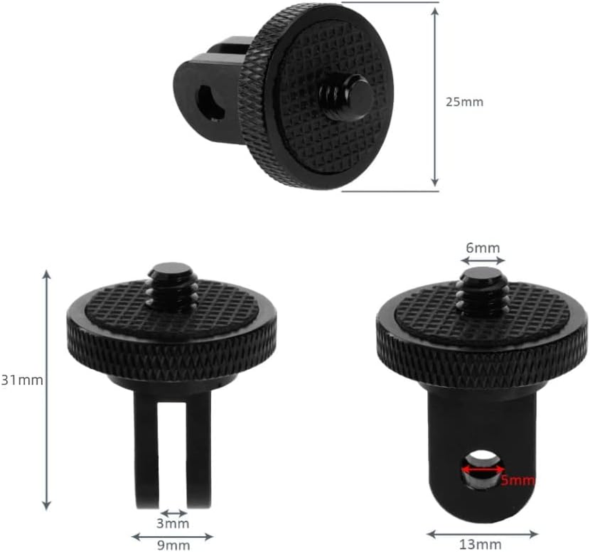 DACUAN Aluminum Metal Camera Mount Adapter, 2-Pack Compatible with Gopro, Sony, Insta360 & Other Standard 1/4-Inch 20 Thread Cameras image number 3