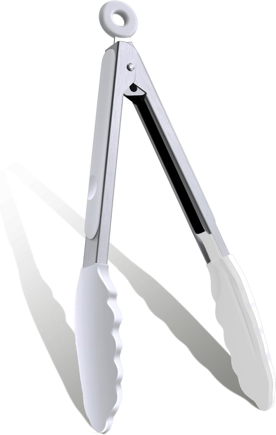 9 Inch Kitchen Tongs, Cooking Tongs with Silicone Tips and Stainless Steel Handle, Non Stick Heat Resistant Tongs for Cooking, Buffet, Salad Serving (9", Black)