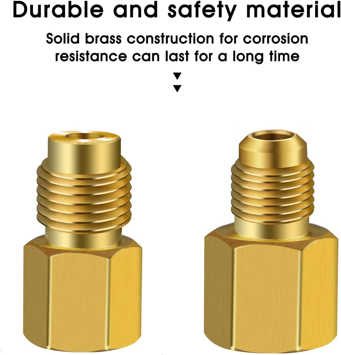 6 Pcs Brass Refrigerant Tank Adapter, with 1 Valve Core Remover, R12 R22 to R134A Adapters Kit, R134A Refrigerant Tank, Vacuum Pump Port Conversion Retrofit Kit,1/4''Flare Female, 1/2'' Male