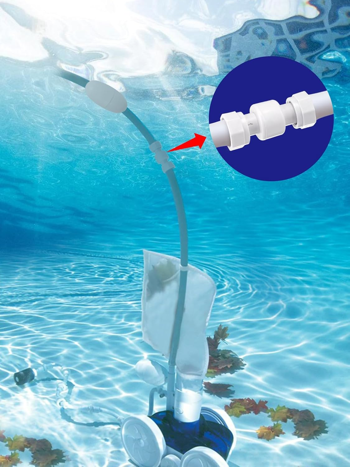 3 Pack Pool Cleaner Hose Swivel Nut Kits- 3Pcs Hose Ball Bearing Swivel D20 Replacements+ 6Pcs Pool Cleaner Feed Hose Nut Set Pool Cleaner Hose Replacement Accessories for Polaris 180 280 380 D20 D-20 - White image number 4