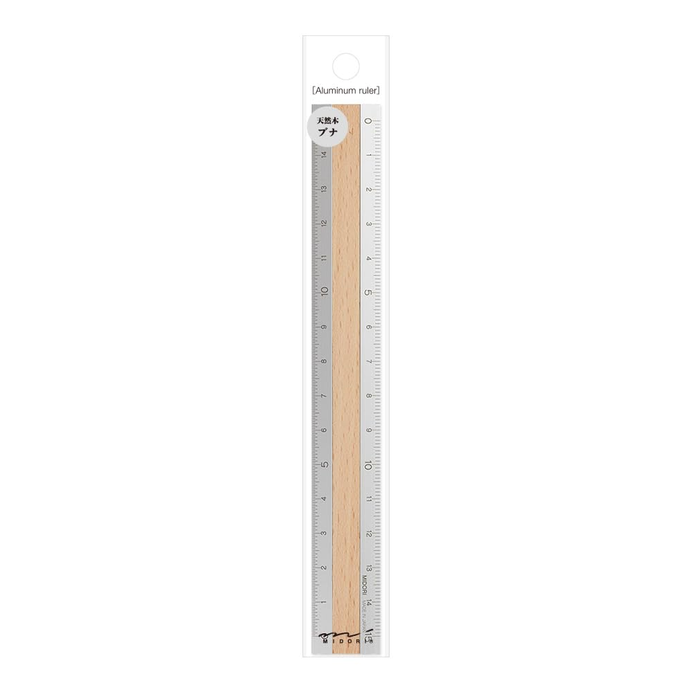 Midori Multi Aluminium Ruler 15Cm Light Brown
