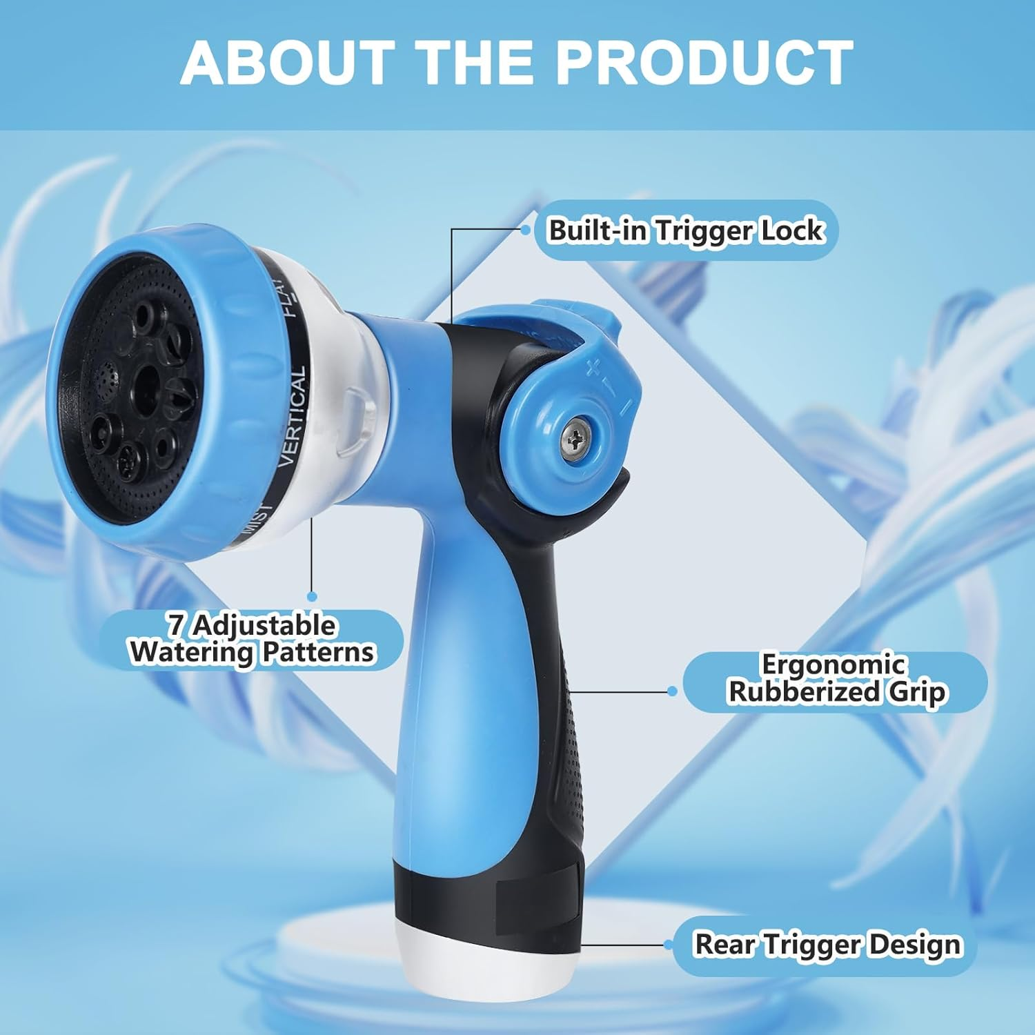 3J3B3R Hose Nozzle,Water Gun, Watering Sprinkler Nozzle, Flower Watering Device, Gardening & Lawn Supplies image number 5