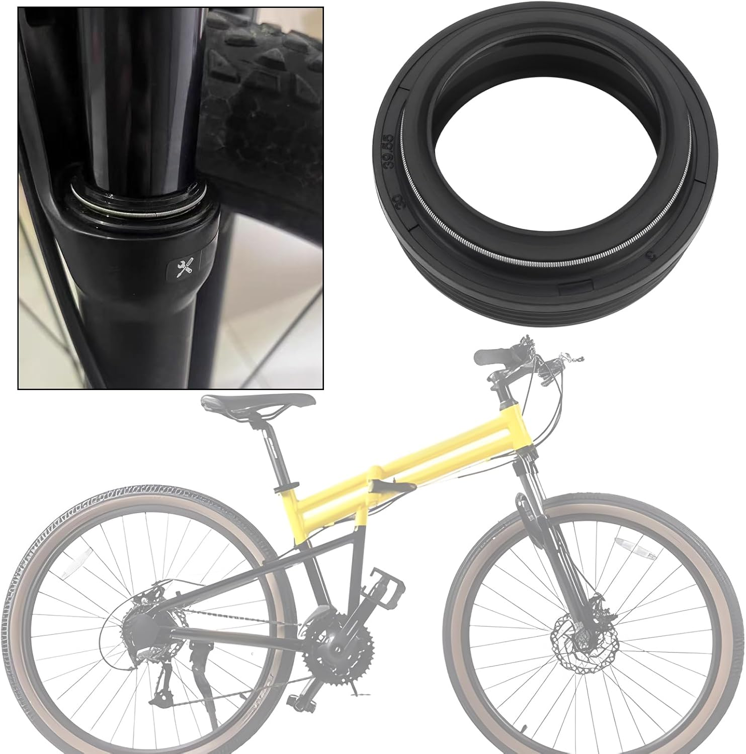 Be in Your Mind 2PCS 28Mm Bicycle Front Fork Wiper Dust Seal Ring FAA125-40 Front Fork Standpipe Repair Parts Compatible with SR Suntour XCT SF9 NCX/SF13 CR8V 28.6 X 40Mm image number 2