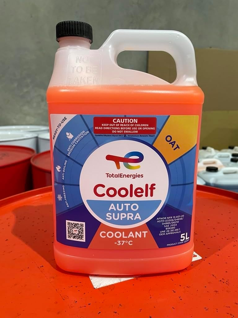 Totalenergies Coolelf Auto Supra -37&deg;C 5L - Pre-Mixed Coolant for All Vehicle Types | OEM Approved | Ready-To-Use Antifreeze | Long-Life Organic Technology (Oat) image number 3