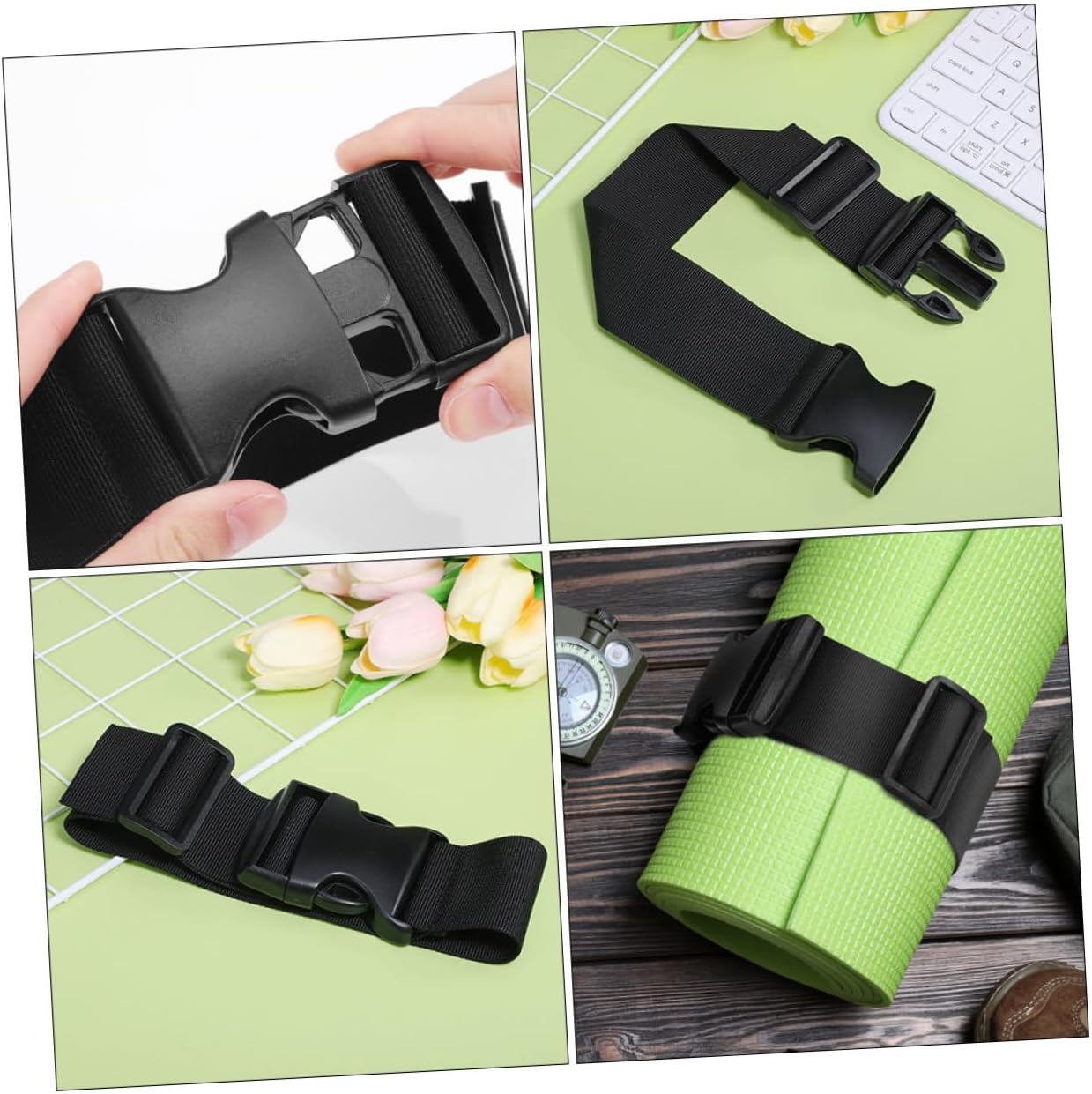 LRXIYODE 2Pcs Adjustable Buckle Straps for Luggage and Backpacks Nylon Binding Bands Lightweight Versatile Packing Straps for Camping Hiking Travel and Outdoor Use image number 3