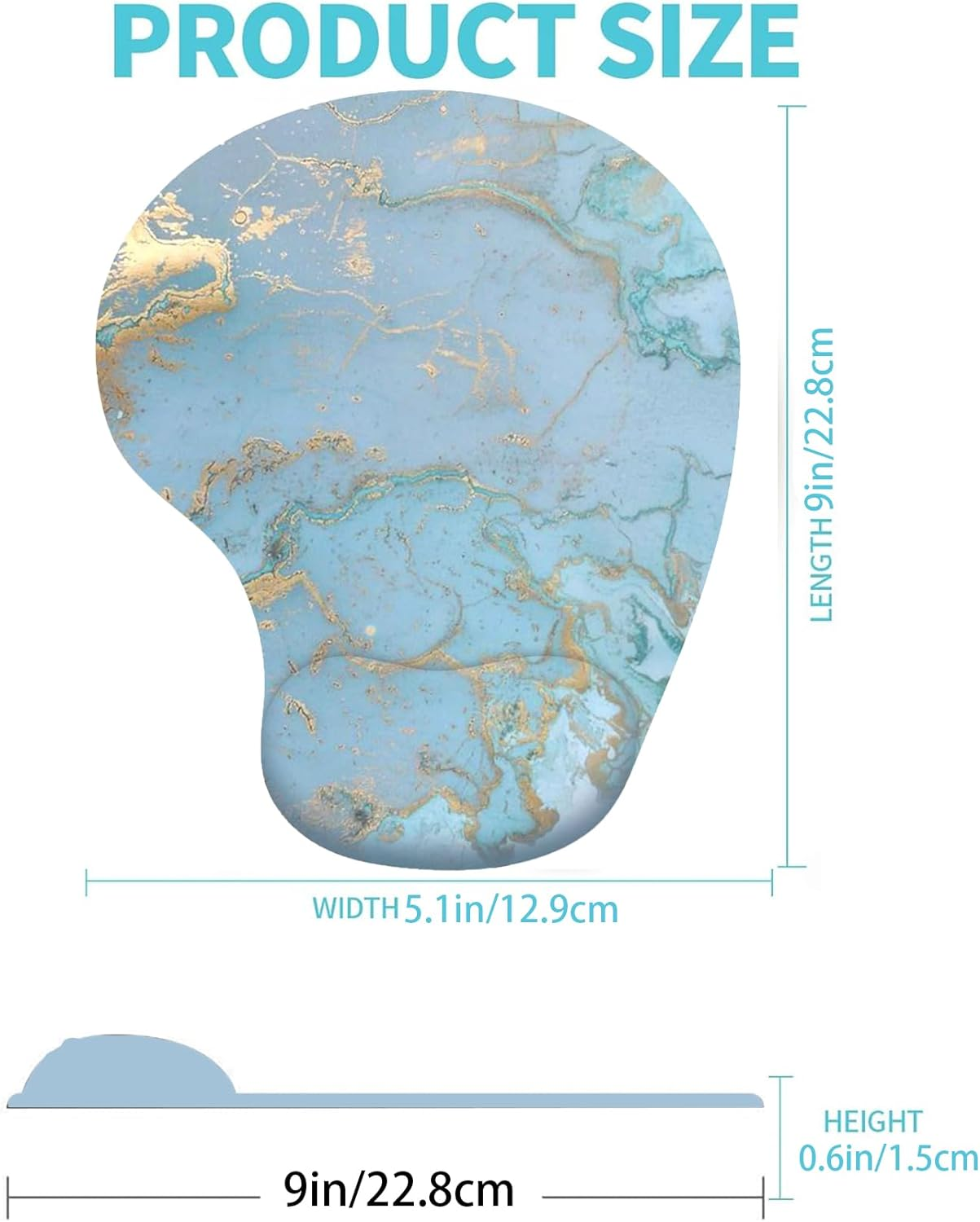 MKUCCD Mouse Pad Wrist Support,Ergonomic Gaming Desktop Mouse Pad Wrist Rest, Comfortable Computer Mouse Pad for Laptop, Pain Relief Mousepad with Non-Slip PU Base image number 6