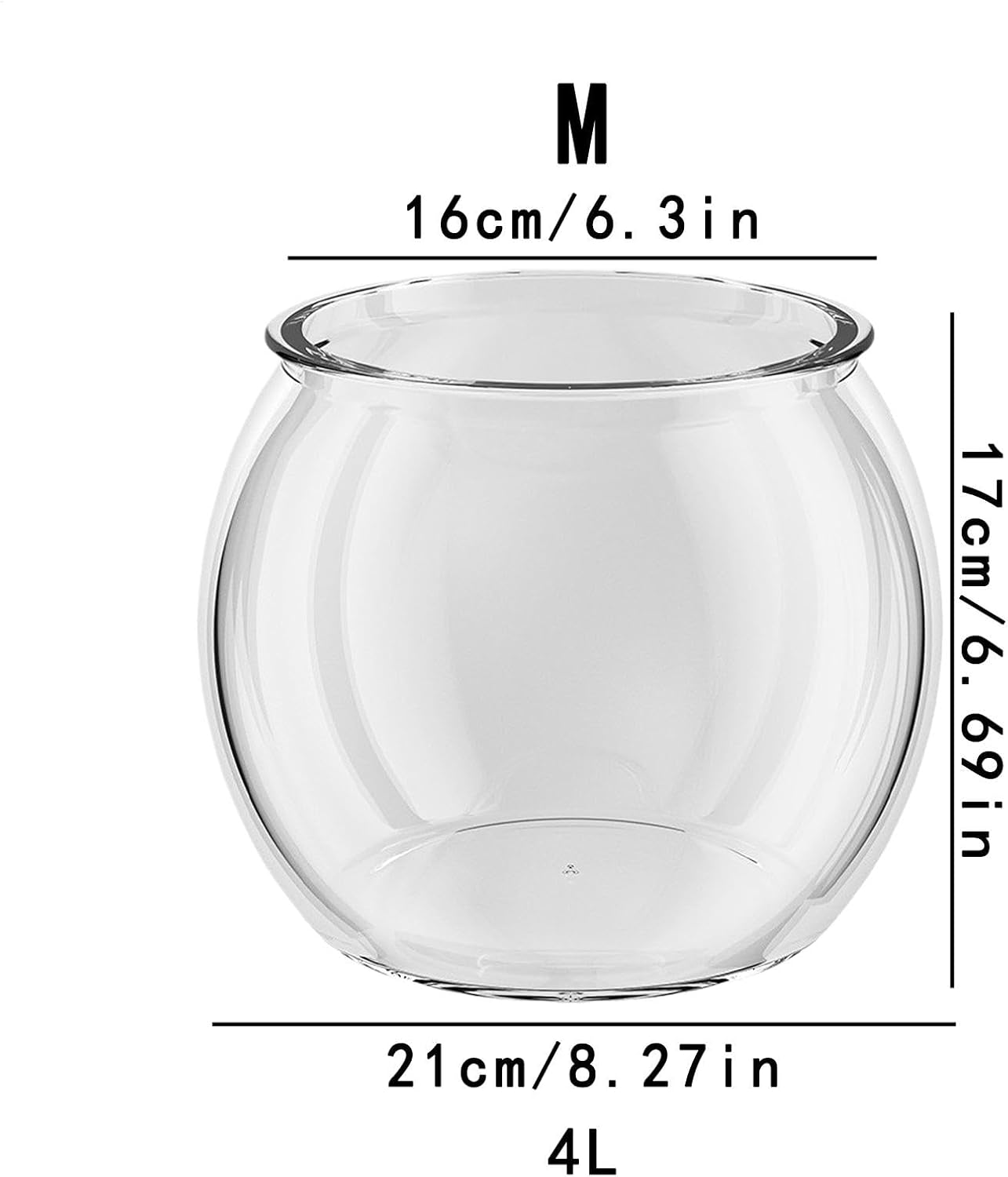 Beta Fish Tank | Clear Guppy Tank Fish Aquarium,Tabletop Ornamental Fish Turtle Aquatic Animal Container Decor for Home Office Display image number 3