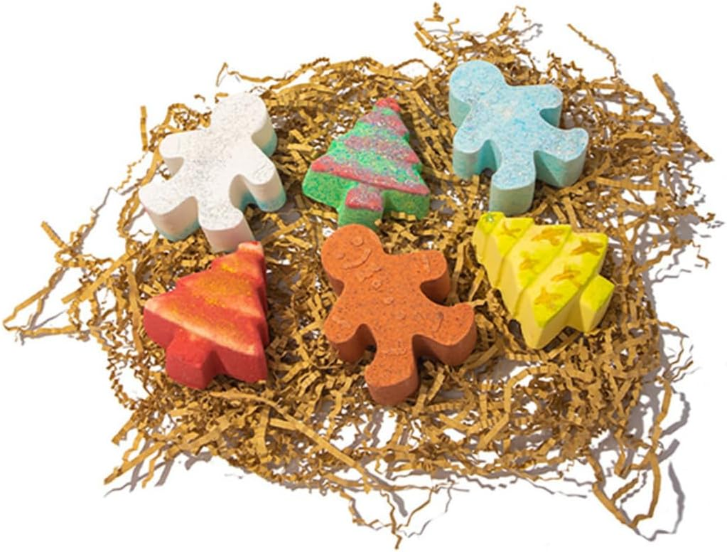 SEWOART 6Pcs Gingerbread Man Bath Salt Christmas Bathing for Boys and Girls Portable Fragrance Bathing for Relaxation and Skin Moisturizing for Holiday Celebrations