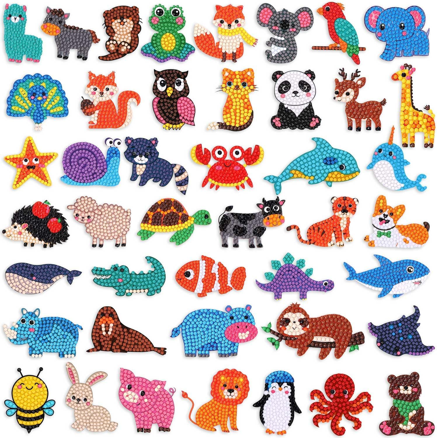 EAPHANT Diamond Art Kits for Kids 44 Designs Diamond Stickers Arts and Crafts Painting Kits for Kids Ages 4-8 8-12