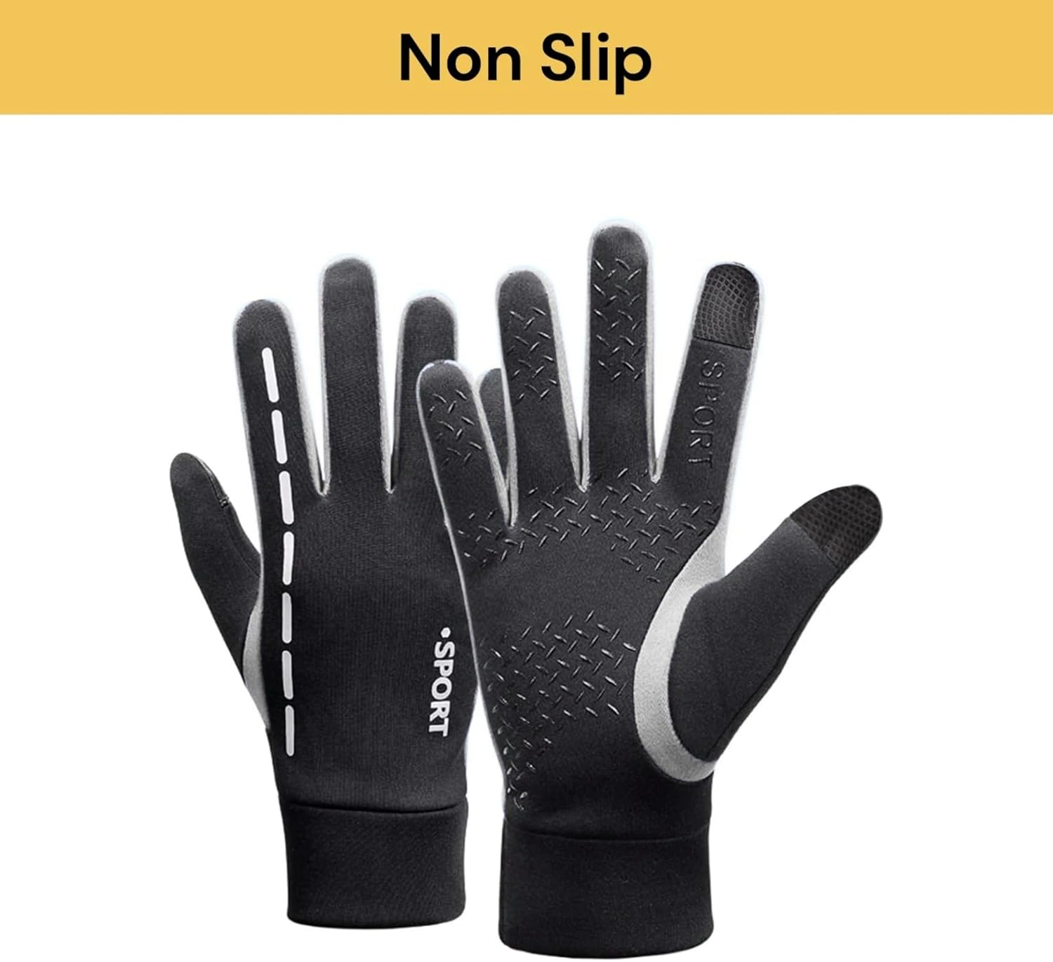 Spendeal Winter Gloves Women Men Ski Snow Gloves Liner Thermal Warm Touch Screen, Suit for Running, Cycling, Biking, Hiking, Driving, Walking, Typing, Freezer Work, Sports, Soccer, Gaming - Grey image number 6