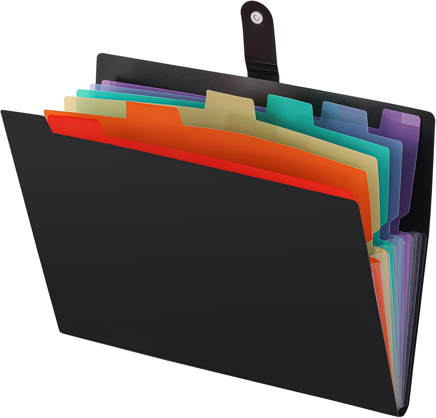 BTYMS 7-Pocket Expanding File Folder with Rainbow Interior 32.5X24Cm Document Folder&ndash; Letter Size Accordion File Organizer, Durable Document Organizer for School, Office, Home Supplies (Black) image number 4