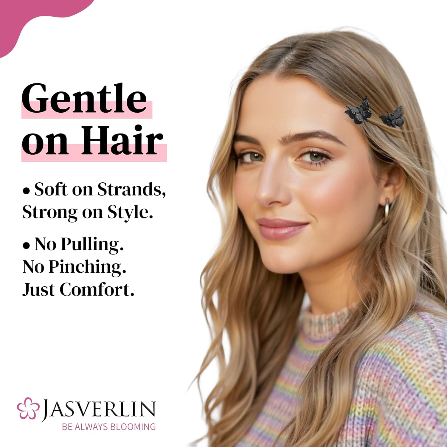 JASVERLIN Matte Butterfly Hair Clips for Girls, 90S Cute Mini Claw Clips for Toddler Kids, Small Tiny Y2K Rave Hair Styling Accessories 2000S Festival Outfits 50 Pcs (Neutrals) image number 4