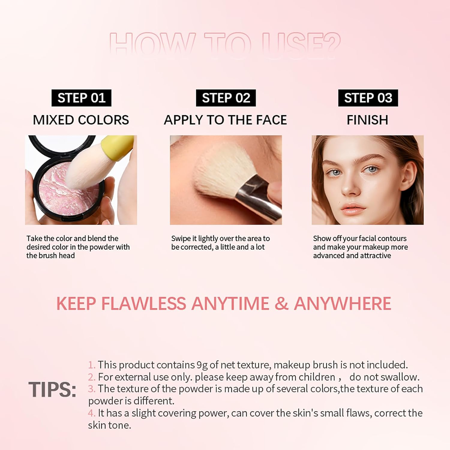 Foundation Fixing & Contouring, Available in 4 Shades, Semi-Matte Setting Powder with Soft-Focus Effect (#2 Medium, 11G)