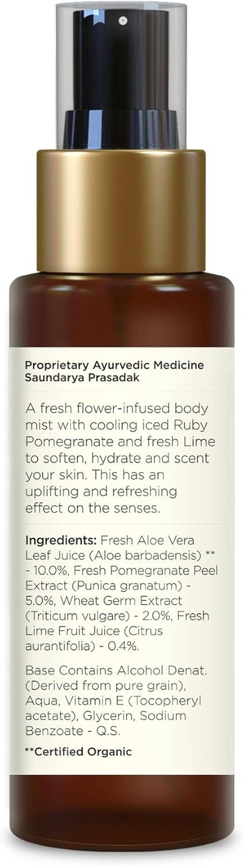 Forest Essentials Travel Size Body Mist Iced Pomegranate & Kerala Lime | Natural & Hydrating Body Spray for Men & Women | Luxury Citrus Fragrance | 50 Ml image number 4