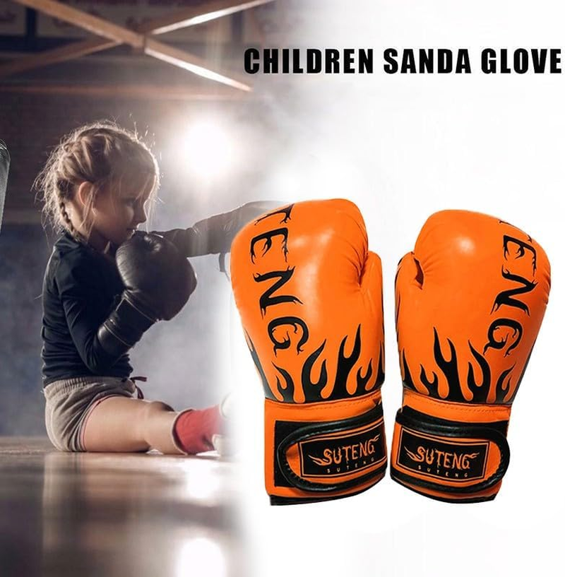 AIMALL Children Kids Boxing Sparring Training Gloves MMA Kick Boxing Punching Gloves - 3-12Y, High-Grade PU Leather & Sponge, Ventilated, Protective, 25X15X3Cm - Blue image number 2